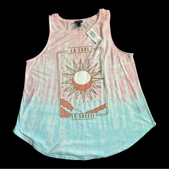 torrid Tops - Pink and Blue Sun Graphic Tank Top By Torrid Size 1X